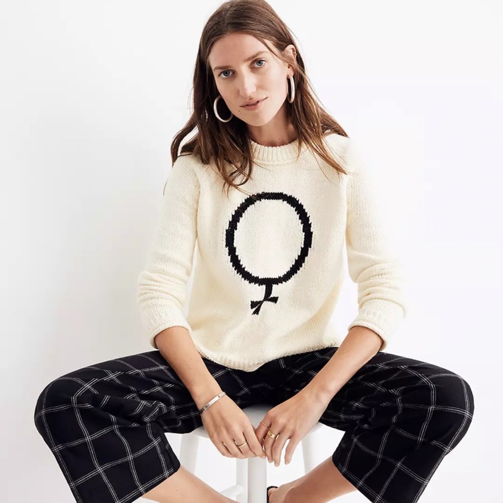 MADEWELL X GIRLS INC. FEMALE SYMBOL KEATON PULLOVER SWEATER